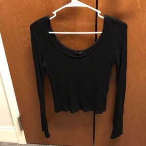 Cropped Black Long Sleeve Shirt